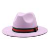 Big Eave Hat Fashion Flat Top Hat Men'S And Women'S Woolen Jazz Hat