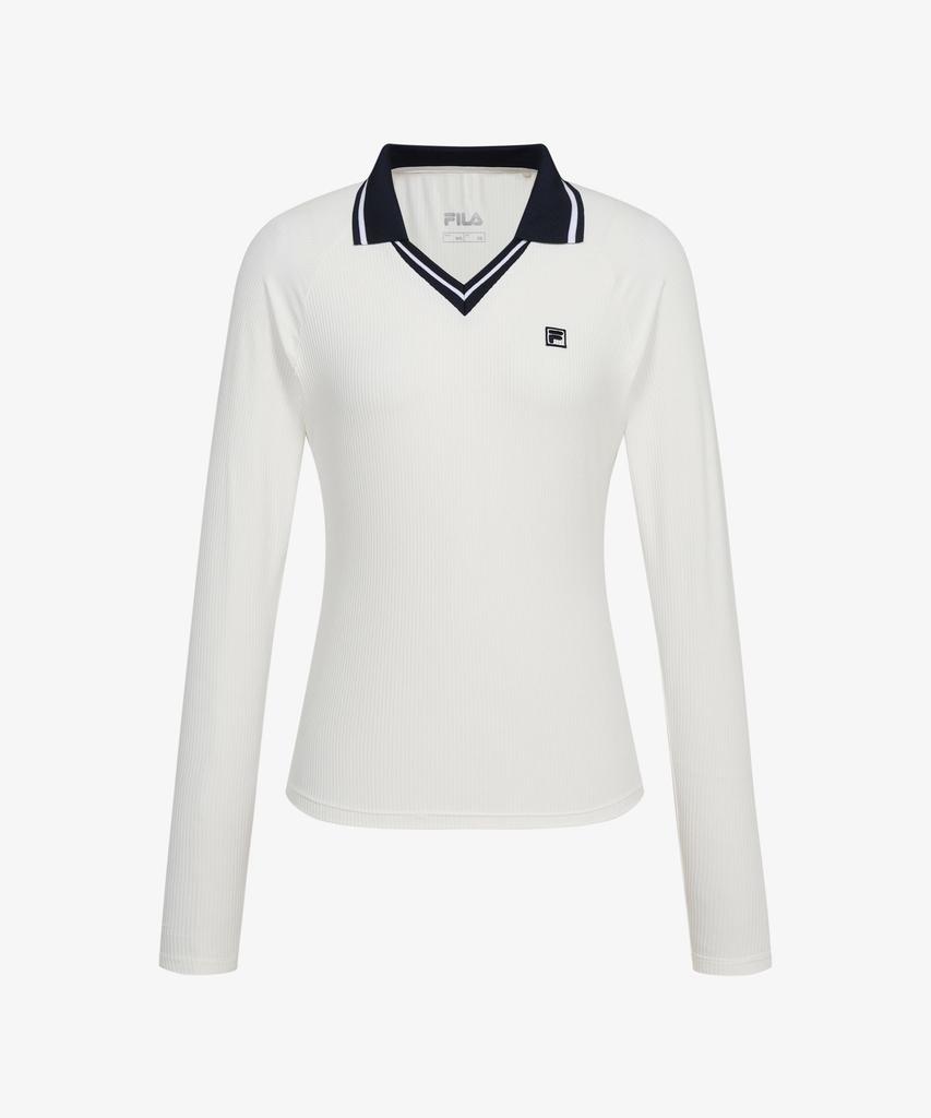 FILA Tennis Collar Ribbed Long Sleeve Tee (Fs263Tl11F001191)