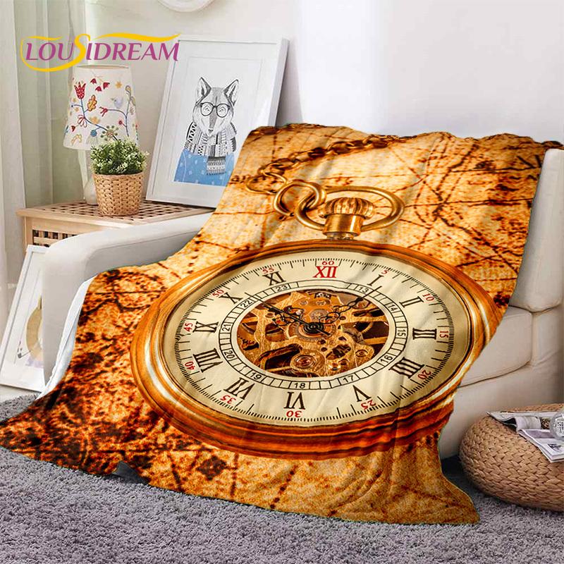 3D Ancient Nautical Chart World Map Compass Soft Flannel Blankets,Throw Blanket Comfortable Blanket for Picnic Beds Sofa Bedroom