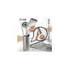 Ernest Stainless Steel Kitchen Tool Stand - Sound-dampening, removable wooden base, easy to clean,