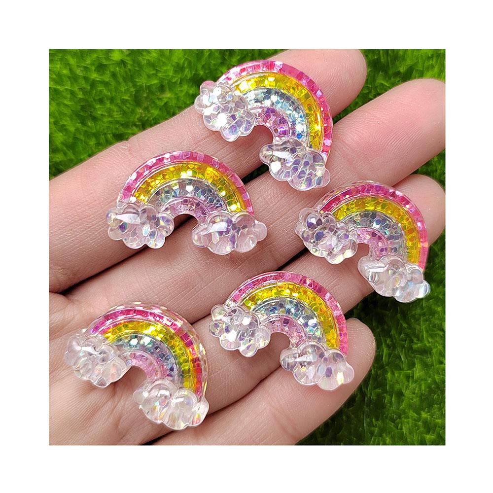 Cute Mini Shiny Rainbow Resin Series Flat Back Cabochons Scrapbooking DIY Jewelry Craft Decoration Accessories
