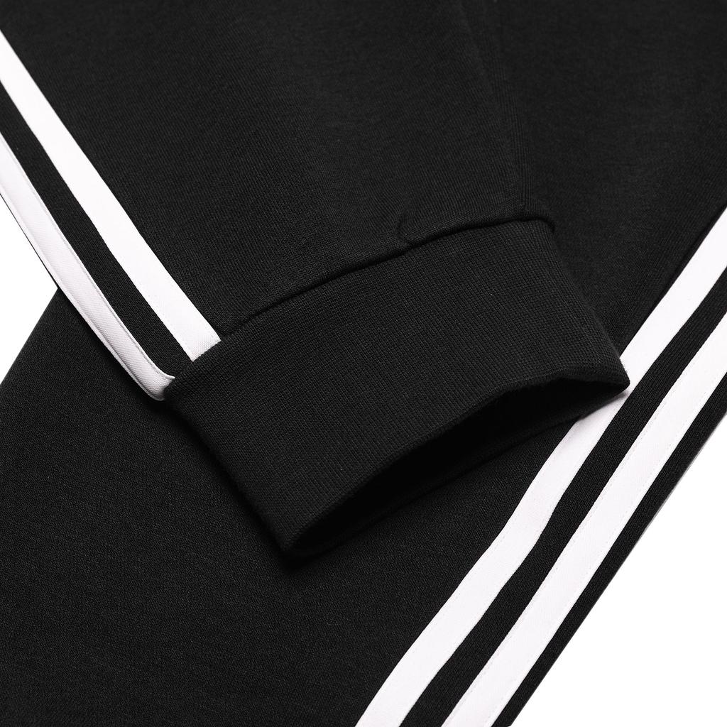 Adidas Женские флисовые спортивные брюки с тремя полосками по бокам в стиле ретро, длинные женские брюки черного цвета H09700