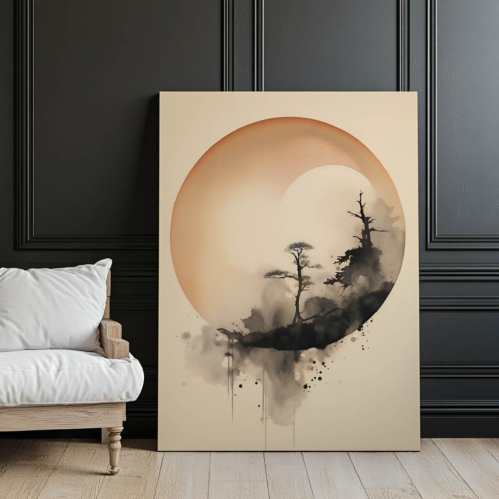 Zen Circle Zen Circle, 50X70 Cm, Gold Aluminum Frame, 230 Gsm Matte Paper