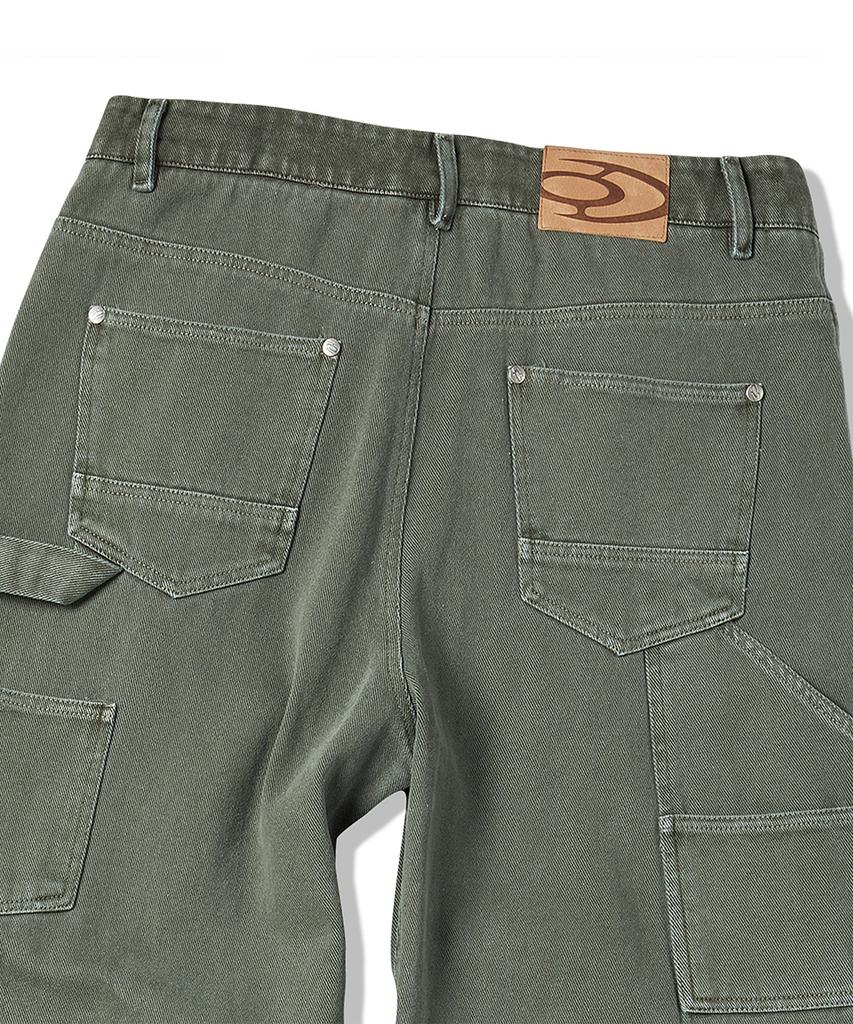 TRAVEL Distressed Twill Pigment Carpenter Pants Union Khaki