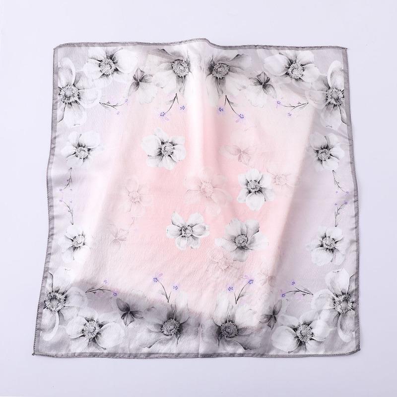 Meier Korean silk square scarf, silk satin scarf, women's autumn/winter mulberry silk professional neck scarf