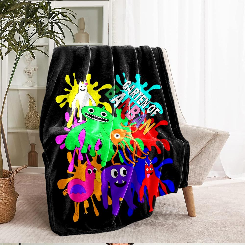 Garten of Banban Theme Printed Blanket - Perfect for Couch, Bed, Travel & Outdoor Use | Machine Washable, Cozy & Durable.