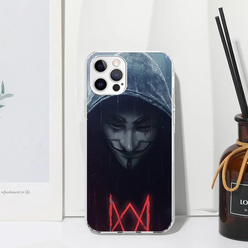 Анонимная маска V Чехол для телефона Для iPhone 17 Air 16 15 Plus 16E 14 Pro Max 13 Mini 12 11 7 8 SE Fundas Мягкая задняя крышка 17 Air 16 15