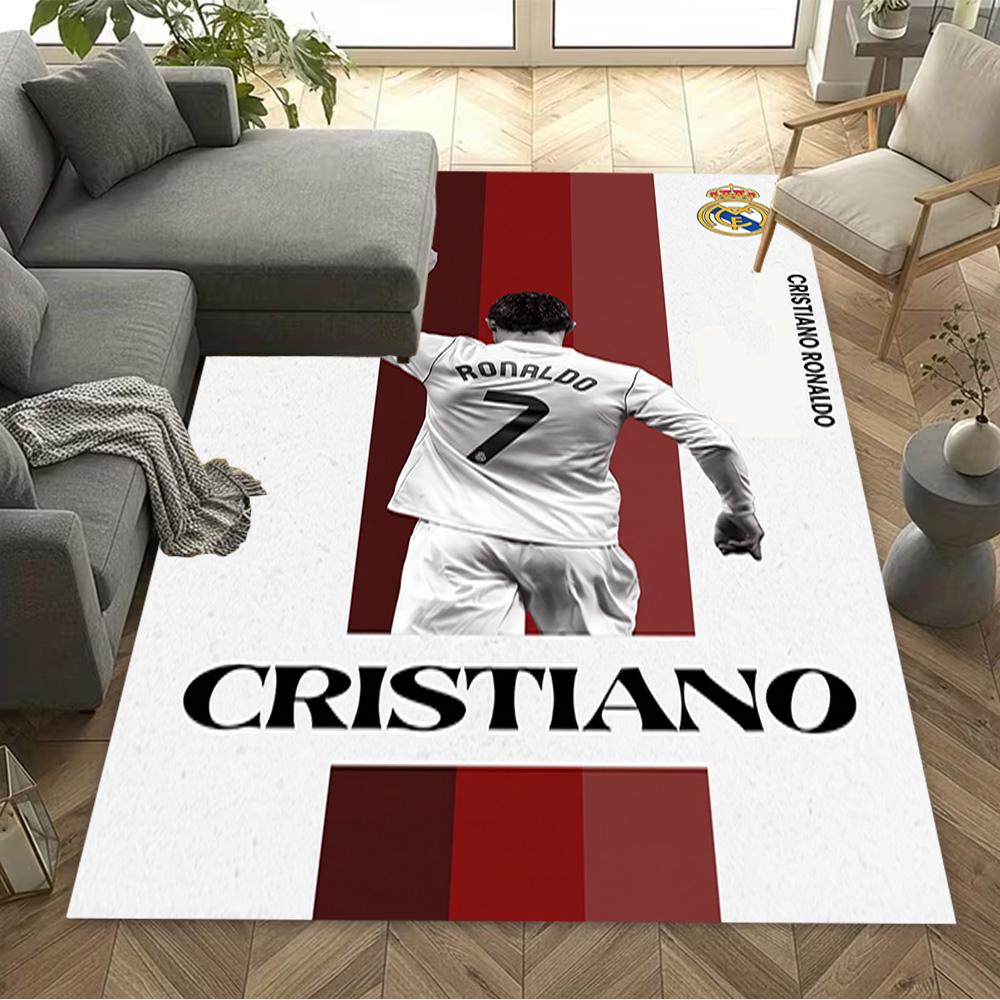 Powerful Football Legend Cr7 Area Rug Perfect for Entryway Kitchen Game Room Balcony Antislip Carpet Anime Office Decor