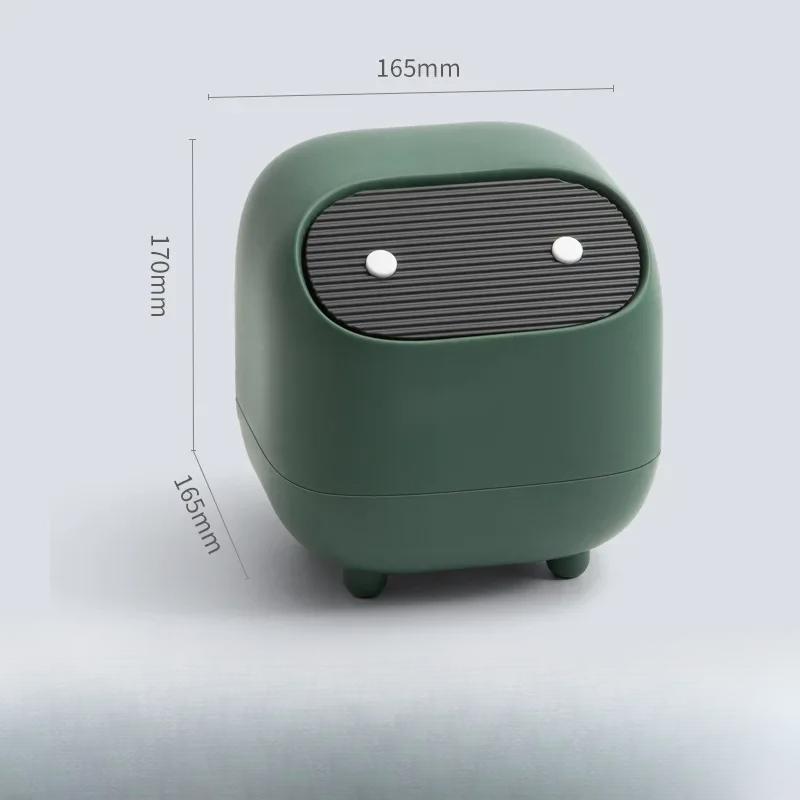 Корзина для мусора Маленькая корзина для бумаги контрастного цвета Мини-милый двухслойный небольшой мусорный бак нажимного типа Настольный инструмент для хранения Мусорная корзина