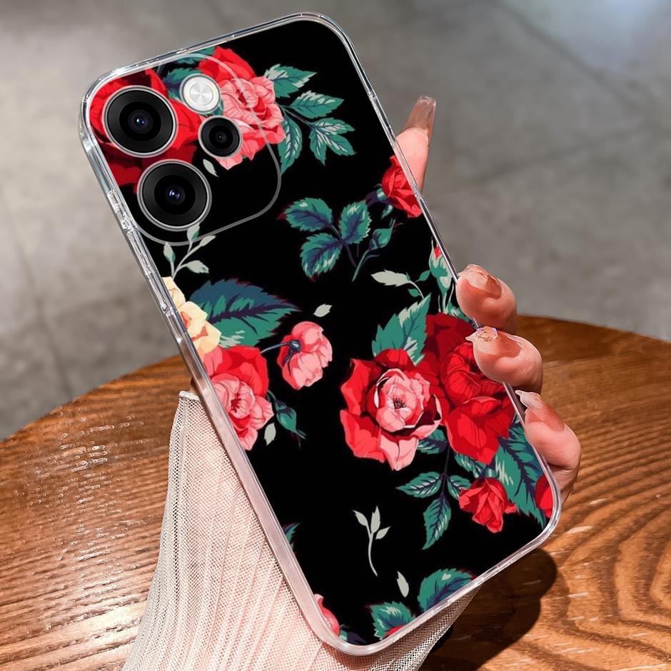 Для OPPO Reno 15F 15 Pro Чехлы Блестящий Цветок Котенка Защита от Падений Портативный Прозрачная Задняя Крышка Для reno15pro reno15f Funda