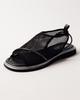 Sandals with Mesh 12725535 36 Black Leather Textile