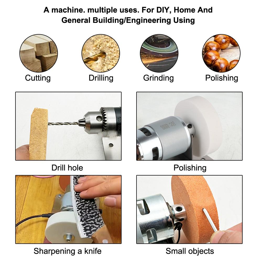 Двигатель шлифовального станка Двойной шлифовальный станок Artifact Table Мини электрический шлифовальный круг Grindig Stone Micro грубая и тонкая полировка