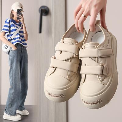 Маленькие белые туфли 2025 женские на липучке новая корейская версия ins студенческие повседневные спортивные универсальные кеды уличный стиль K1715