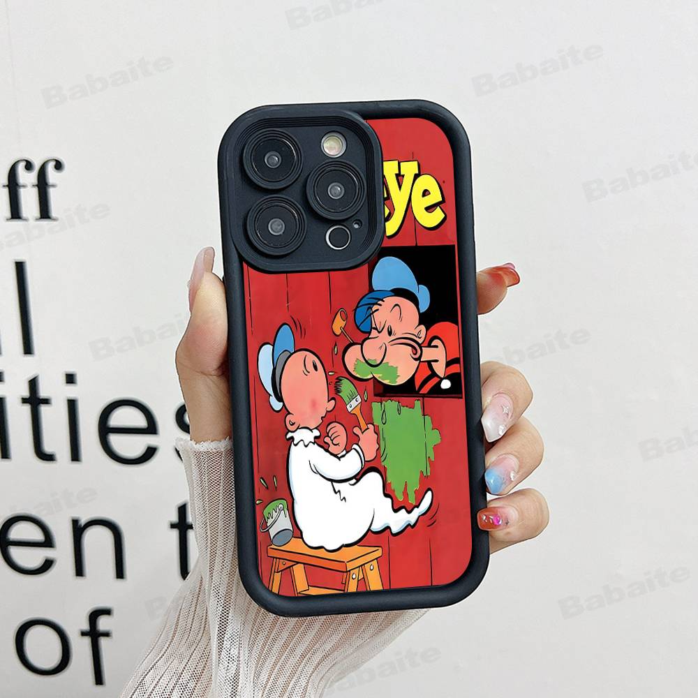 Classic P-Popeye Comics Animation Phone Case For IPhone 17 16 15 14 13 12 11 Air Plus Pro Max Soft Back Cover