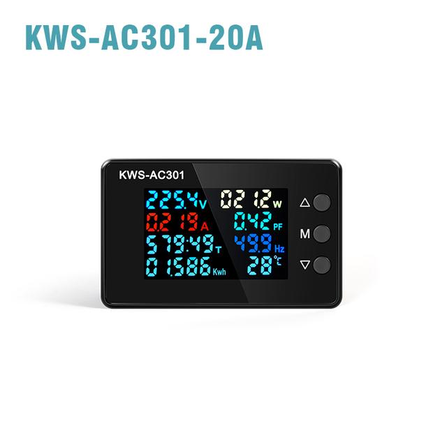 8-в-1 AC Ваттметр KWS-AC301 Вольтметр 50-300В 0-100А Цифровой Амперметр Электрический счетчик Специализированный чип Детектор мощности