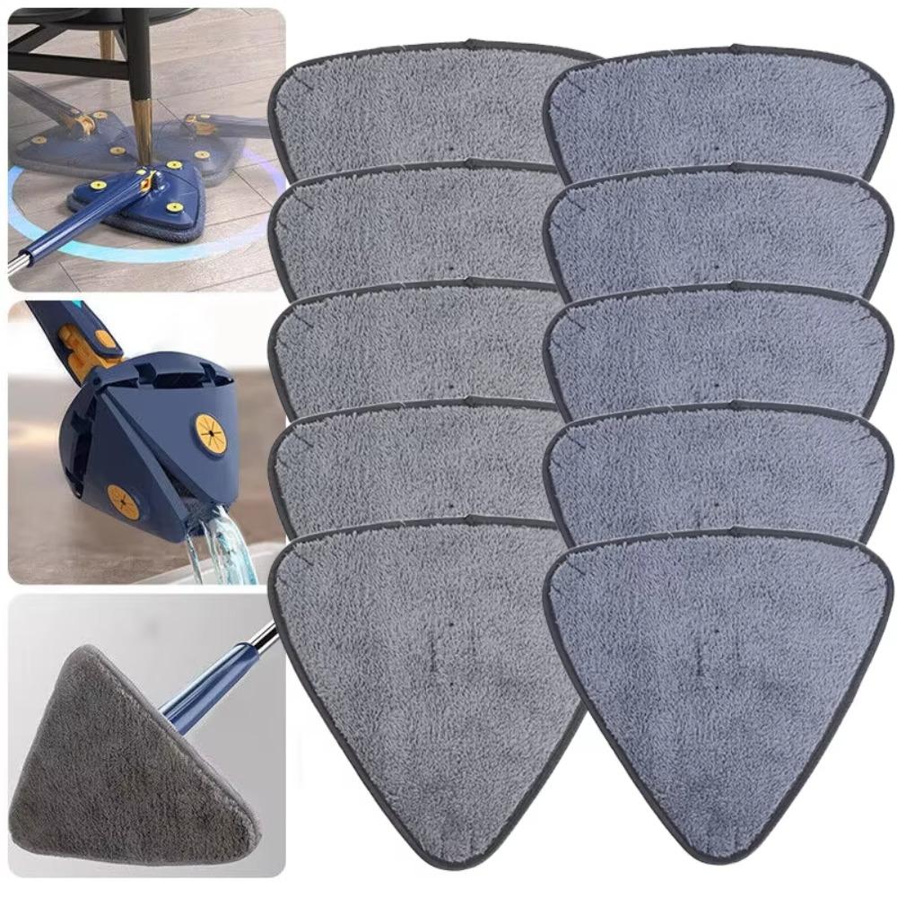 5Pcs Microfiber Sweeping Cleaning Cloth Thickening Dust Mop New Triangle Mop Pad