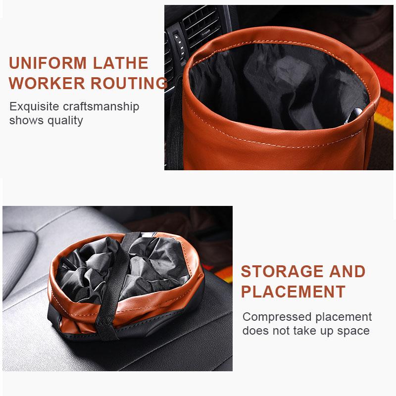 Складной автомобильный мусорный бак, водонепроницаемый качественный кожаный ящик для хранения мусора, портативный органайзер для зонтов, авто
