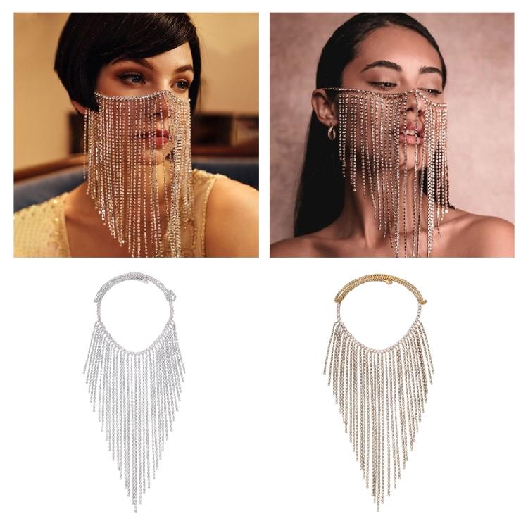 Винтажная цепочка на лицо Blingbling цепочка для маски Свадебное украшение на голову Сверкающий кристалл