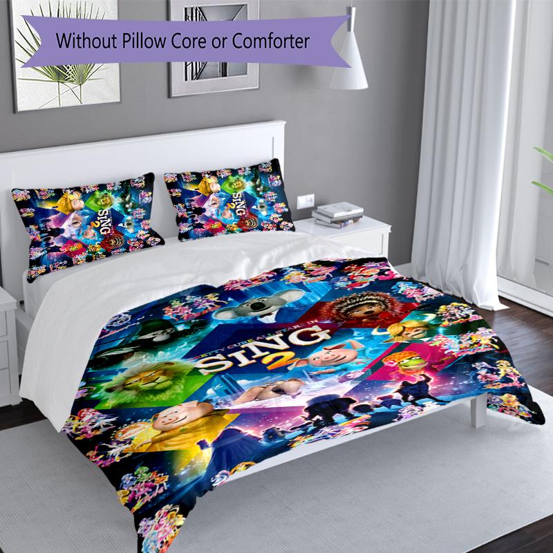 3pcs Sing Duvet Cover Set, Includes 1 Duvet Cover and 2 Pillowcases,Skin-Friendly&Comfortable Fabric,Suitable Bedding Sets