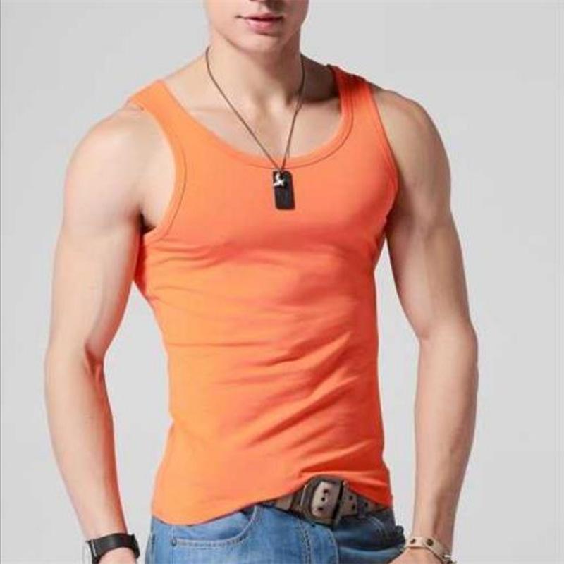 Мужской жилет для спорта и отдыха, сплошной цвет, хлопковый низ, эластичный плотный спортивный жилет для фитнеса, бег с препятствиями, впитывающий пот