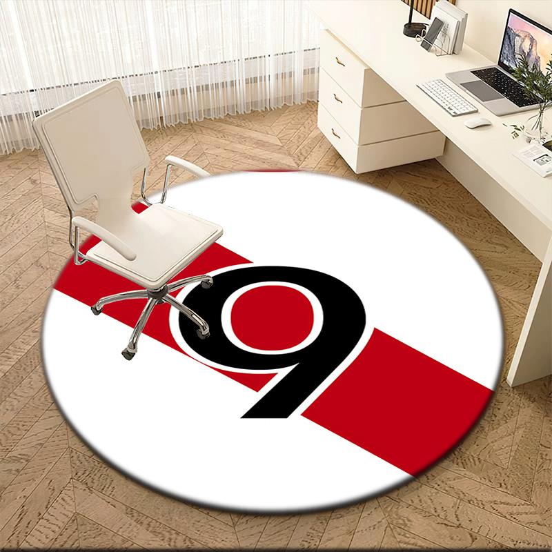 1pc Team jersey digital design Round carpet Painted Printed circular carpet, home door mat, outdoor travel protection carpet