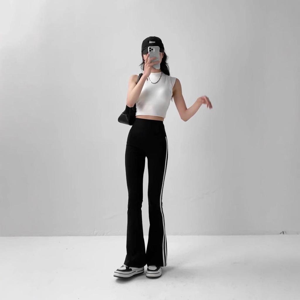 2025 High-Waist Flared Shark Pants: Plus Size Slimming Barbie Pants for Spring/Autumn