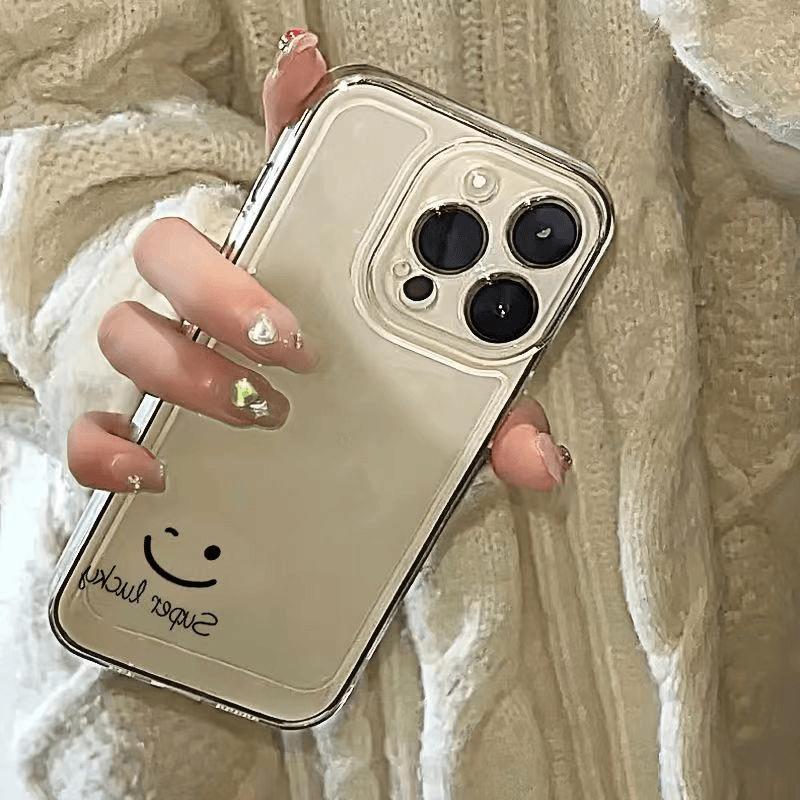 Счастливое смайлик подходит для чехла для мобильного телефона Apple 16PROMAX iPhone15 противоударный 14 мягкий чехол 13 простой 12 всесторонний.