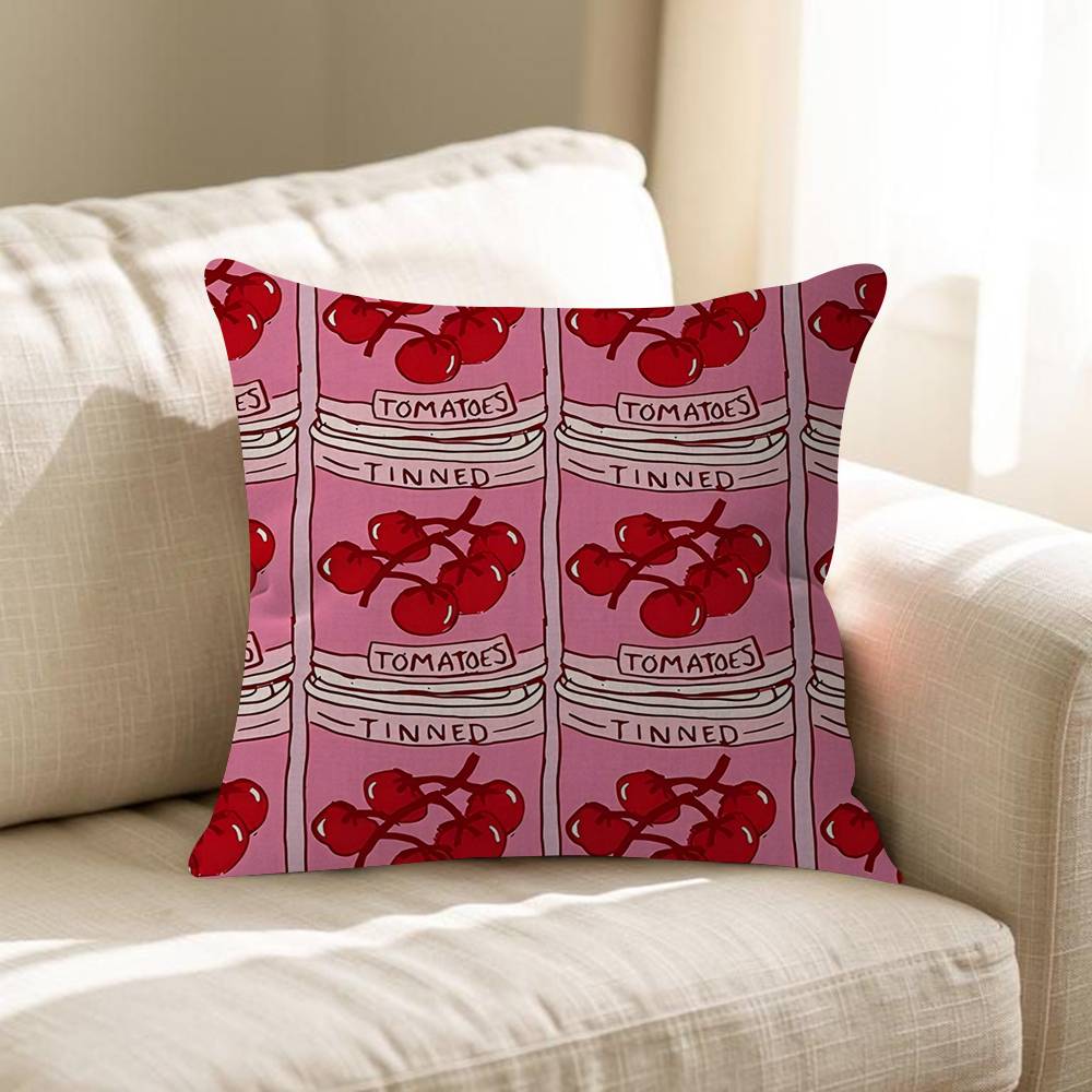 Pink Tomato Tins Retro Pillowcases Home Bedding Decorative Pillow Cover Wedding Super Soft Pillow Case