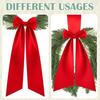 2 Pcs Christmas Velvet Wreath Sash for Front Door Blank Plain Garland Sash Accessories for Anniversary Wedding Party Indoor Outdoor Home Decor