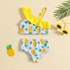 Exclusive Pineapple Print Baby Girl Strappy Swimsuit Set
