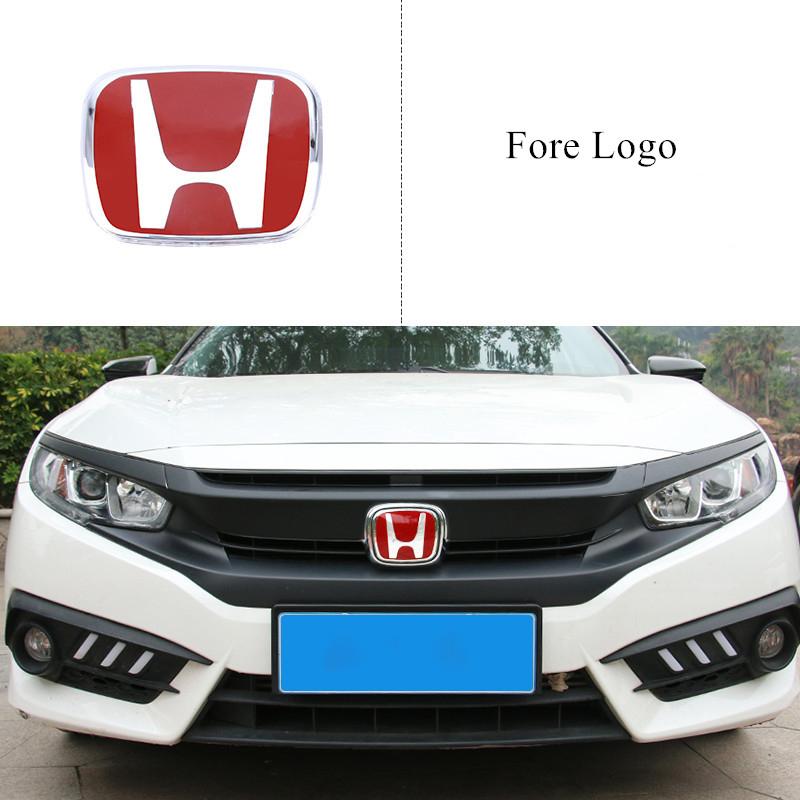 MPC4 Car Front Grille Badge Auto Steering Wheel Trunk Decorate Stickers For Honda FIT 2014-2018 Year Civic 8th 9th 9.5th 10th Generat