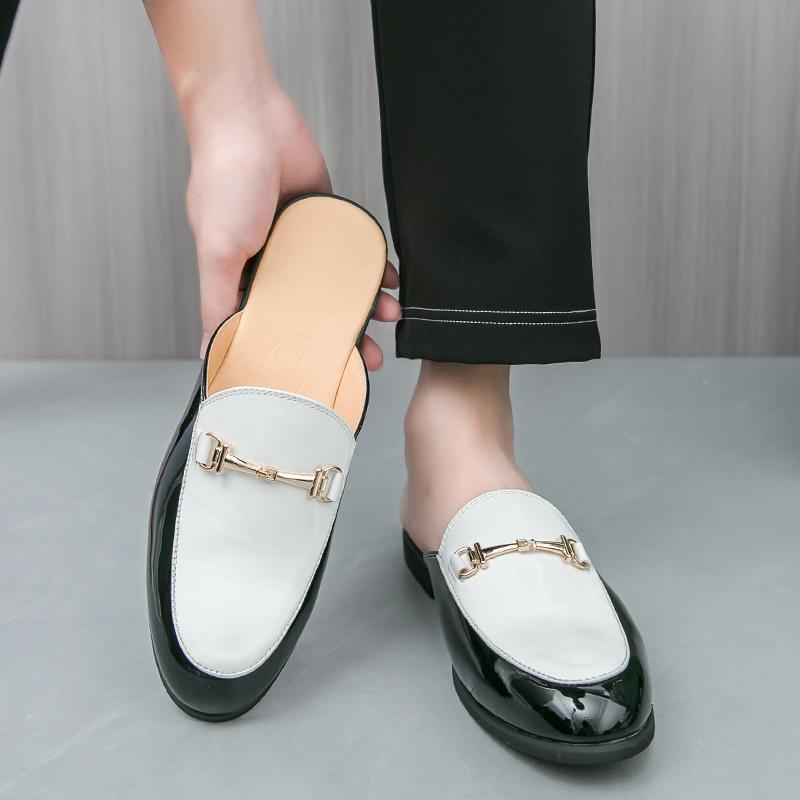 Fashion Men Shoe Fashion All-match Casual Flats New Men's Classic Mules Shoes Handmade Male Slipper Outdoor Summer Mens Slip On Shoes