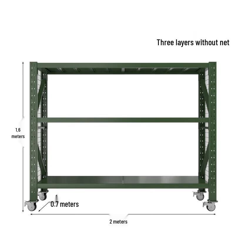 Jixiong Heavy-Duty 3-Tier Rolling Storage Rack