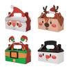 10Pcs Christmas Gift Box Xmas Cardboard Present Candy Cookie Boxes with Handle Goodies Bags Holiday Party Favor Supplies