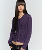 SUNBURNPROJECT Multi Pocket Crop Cardigan, Purple