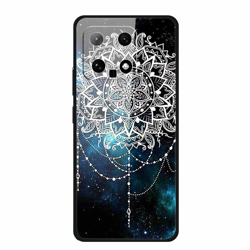 Чехол для телефона Xiaomi 14: Дизайн с разноцветными бабочками, Закаленное стекло, Креативный стиль, Хит продаж