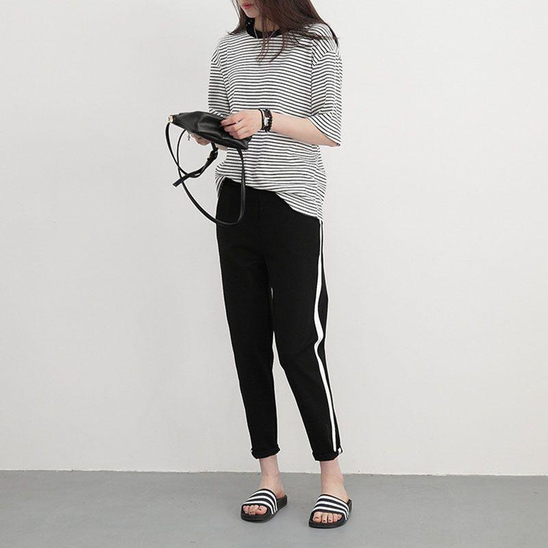 Womens Harem Pants With Elastic Waist Versatile Patchwork Design**