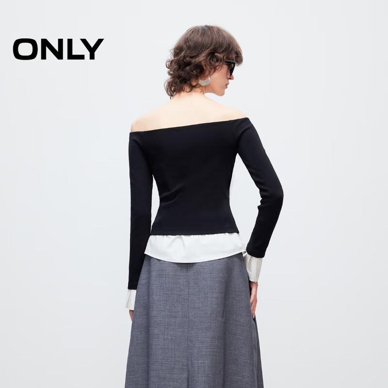 Only Женский свитшот с лодочкой, с эффектом многослойности