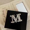 Full Diamond Zircon M Letter Sweater Coat Brooch Women'S Light Luxury Elegant Commuter Versatile Coat Corsage Pin Accessories