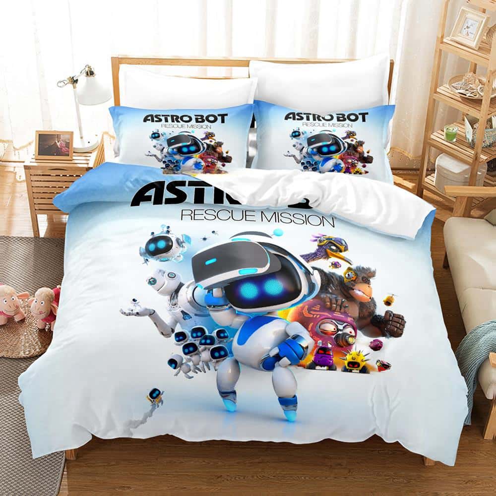 3D Print Anime Astro Bot Bedding Collection Single Twin Full Queen King Size Bed Collection Adult Kid Bedroom Duvet Cover Collections Home Textiles