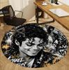 Michael Jackson Pattern Round Rug, Indoor/Outdoor Mat, for Picnic, Gameroom, Bedroom, Office, Living Room, Home Decor Carpet, Birthday Gift