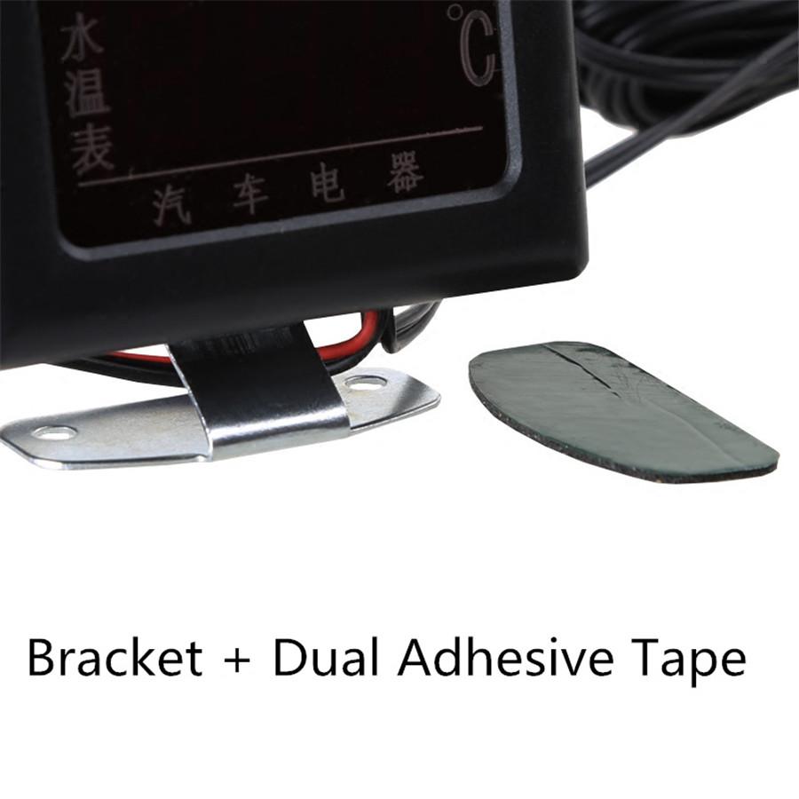 12V 24V Red Digital Water Temperature Gauges for Car + Sensor Head Plug 10MM