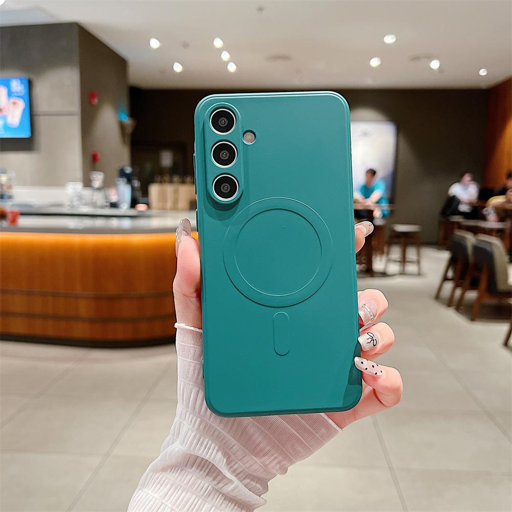Модный красочный силиконовый магнитный чехол для телефона для Samsung Galaxy A57 A37 A27 A17 A07 A56 A16 A36 A26 A55 A35 A15 Беспроводная зарядка Защитная крышка для камеры