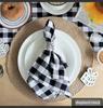 2PCS Christmas Plaid Cloth Napkin 100% Cotton Square Napkin Western Napkin Simple Nordic Style Check Dish Towel Table Decor