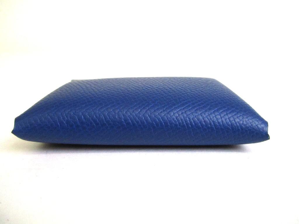 Оригинальный кошелек для монет HERMES Blue Brighton из кожи Veau Epson Bastia #b267 Открытая коробка