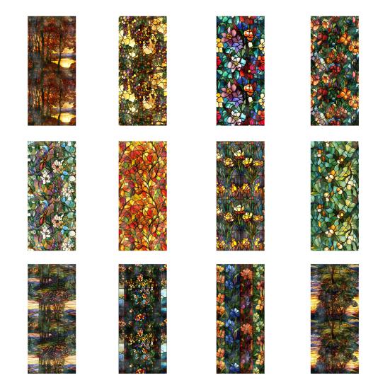 Пленка для конфиденциальности окон Статические витражные наклейки Съемная ПВХ декоративная оконная пленка для дома, кухни, гостиной, спальни