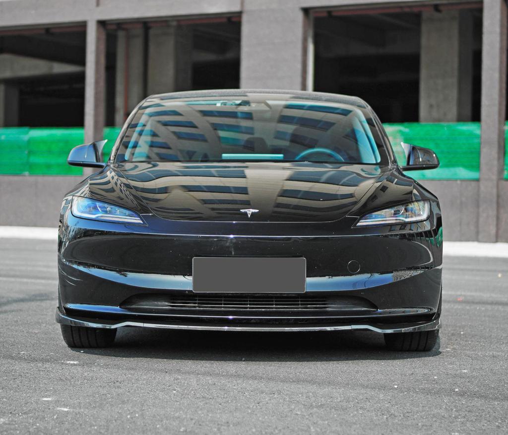 Тесла Модель 3 (2019-2025 гг.) Передний сплиттер, комплект обвеса с жабрами, боковые юбки, задний диффузор и заднее антикрыло (Конструкция без сверления)