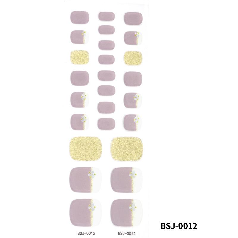 Semi-cured Manicure Stickers, Toenail Stickers, Bronzing Waterproof Toenail Stickers