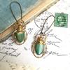 New Creative Green Beetle Drop Earrings Lovely Gold Color Animal Jewelry Long Bronze Hook Hanging Earrings For Women Party