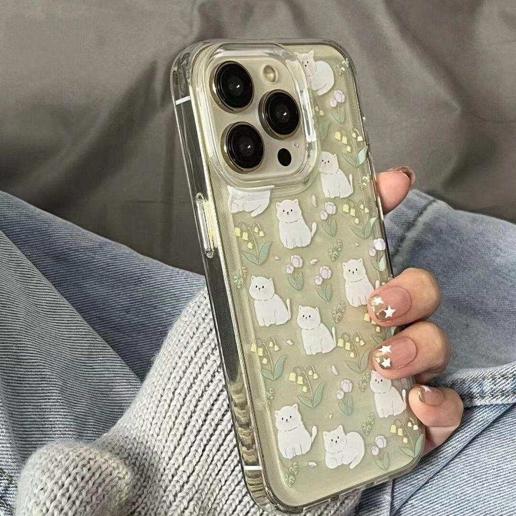 Мягкий прозрачный чехол для iPhone 14 Pro Max премиум-класса с маленькими свежими цветами — модный дизайн для моделей iPhone 13 и 12